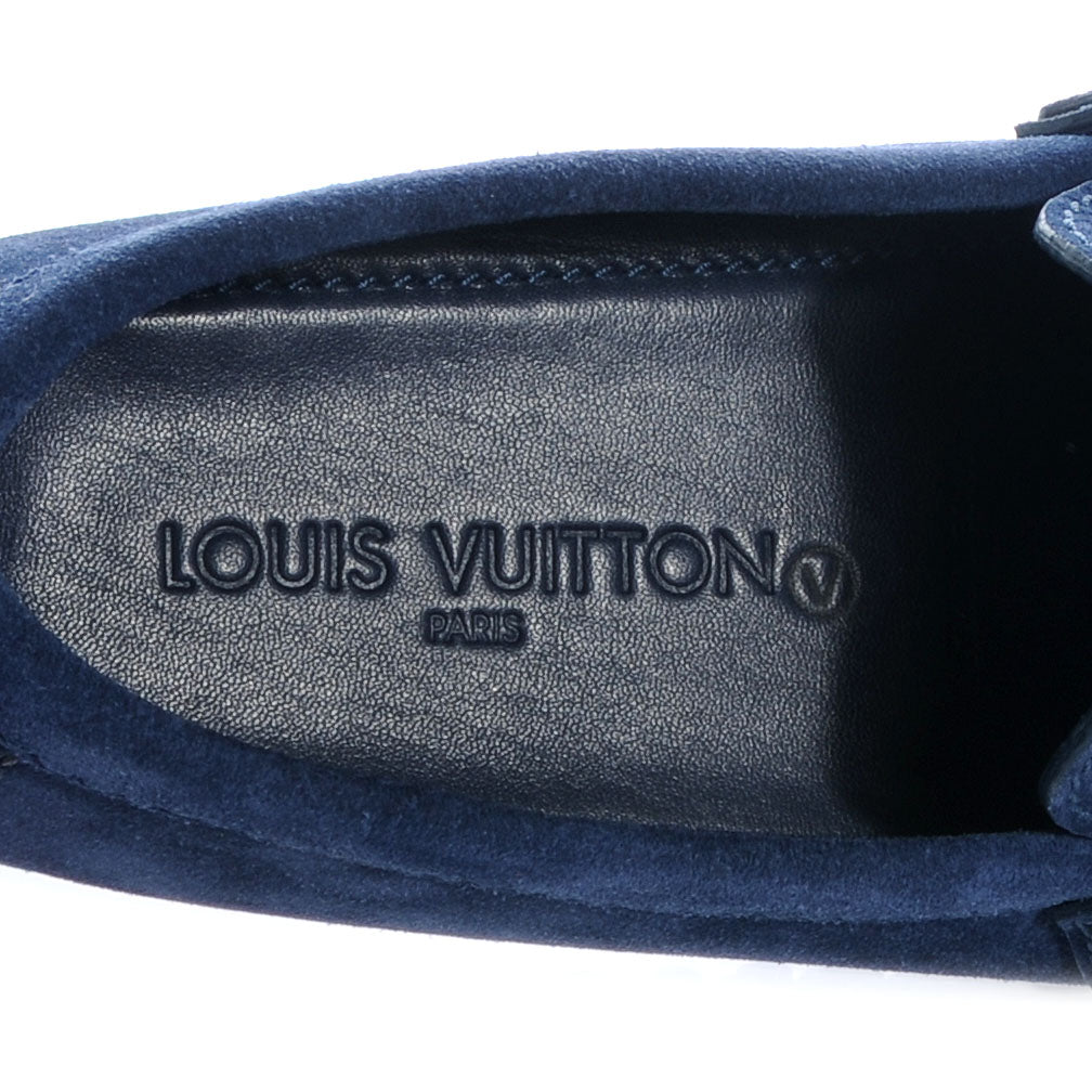 Louis Vuitton Suede Hockenheim Moccasins Blue Jean 7 5 of 7
