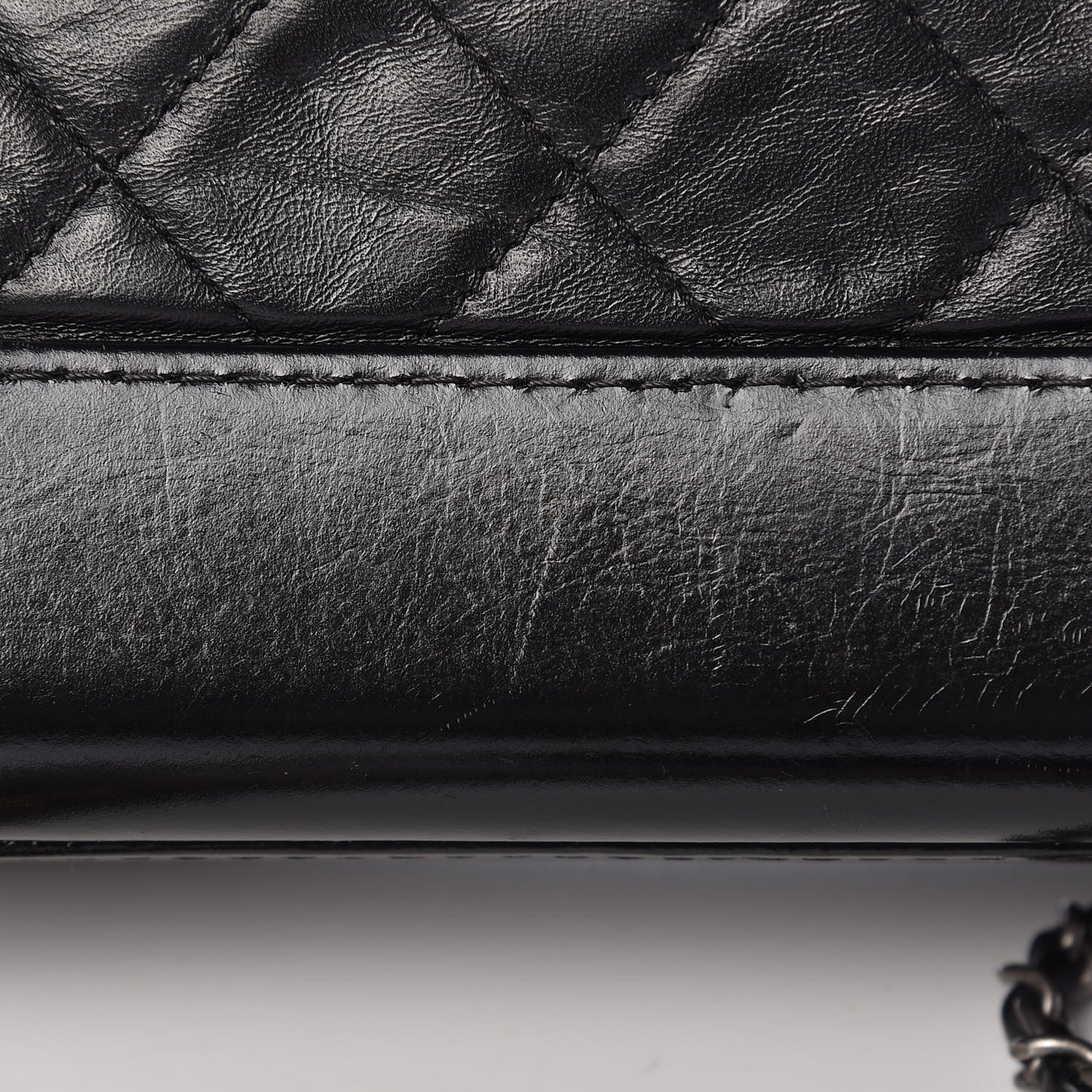 Aged Calfskin Quilted Small Gabrielle Hobo Black