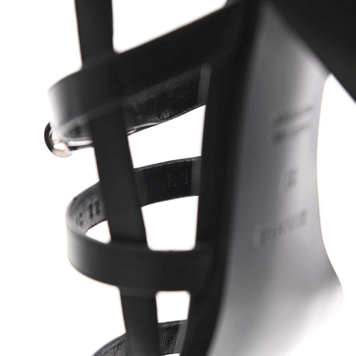 Hermes Calfskin Eve 60 Sandals 37 Black 17 of 18