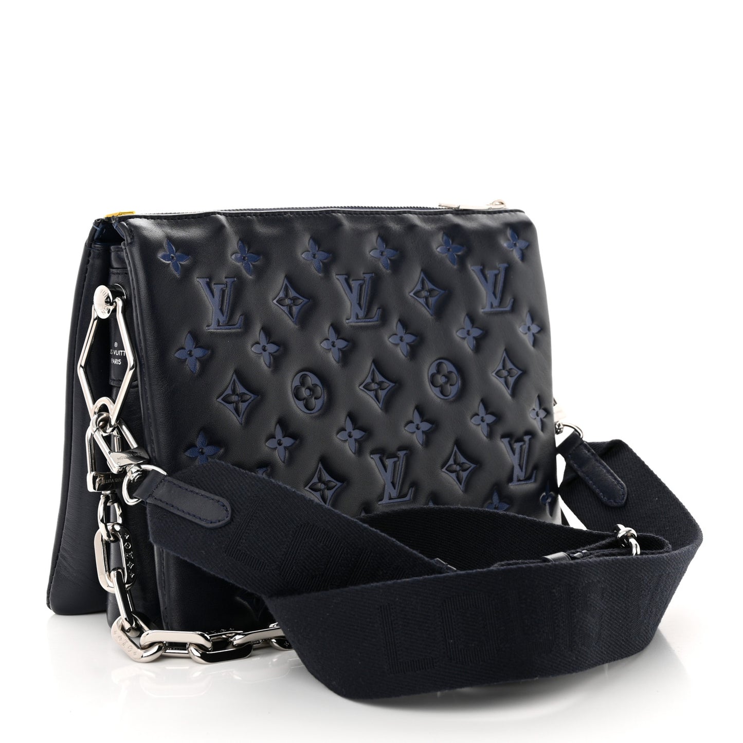 Lambskin Embossed Monogram Coussin PM Navy