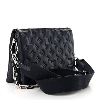 Louis Vuitton Lambskin Embossed Monogram Coussin PM Navy 3 of 12