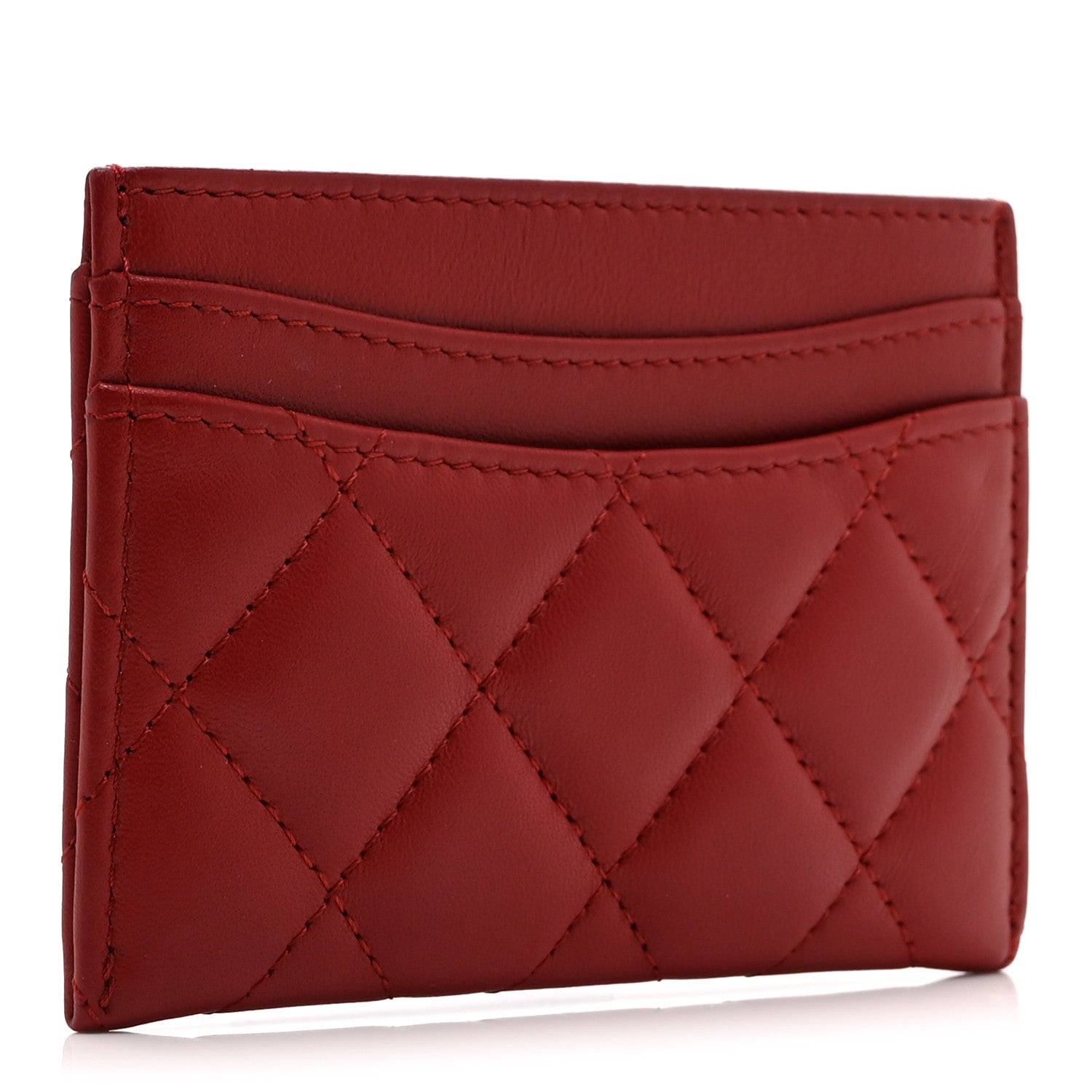 Chanel Lambskin Quilted Card Holder Red 3 of 8