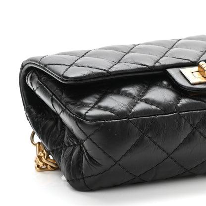 Chanel Aged Calfskin Quilted 2.55 Reissue Flap Belt Bag Clutch Black 8 of 10