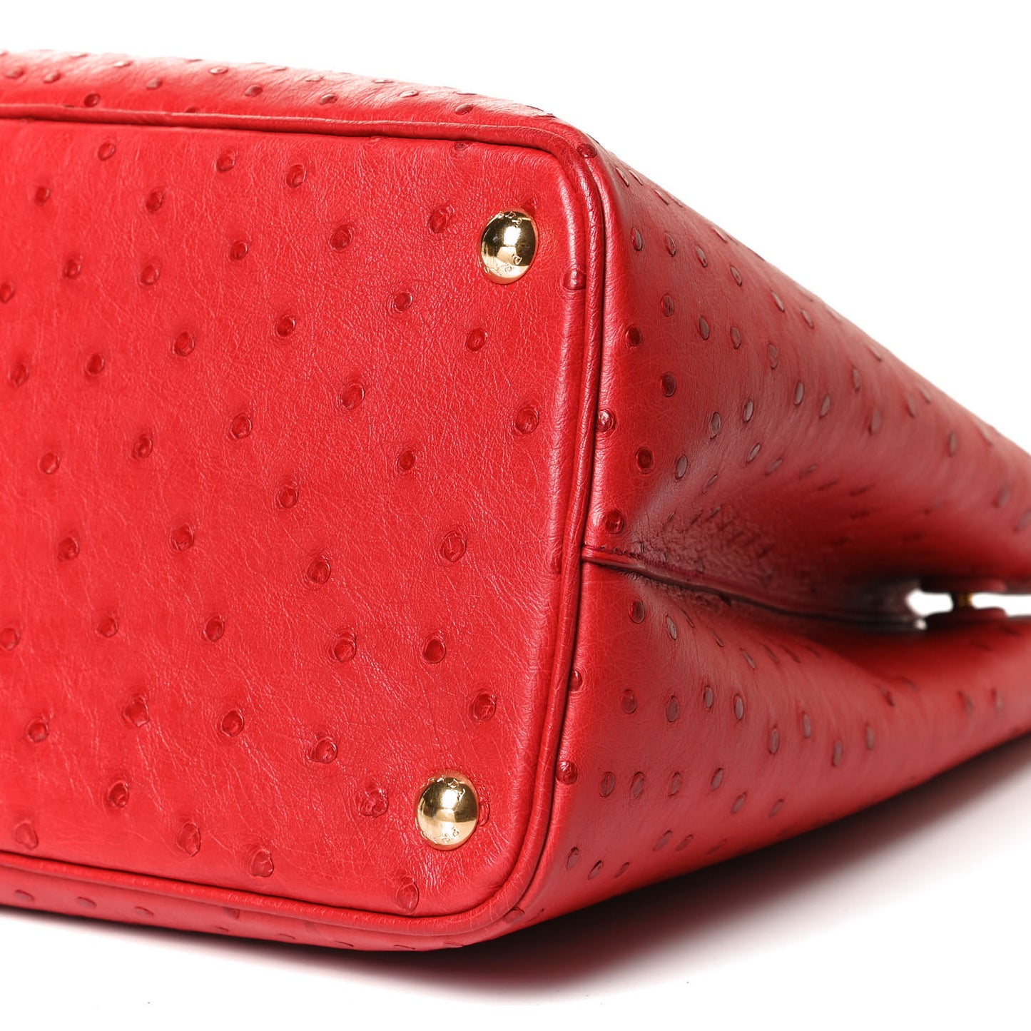 Ostrich Medium Double Bag Rosso