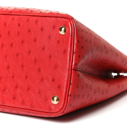 Prada Ostrich Medium Double Bag Rosso 10 of 10