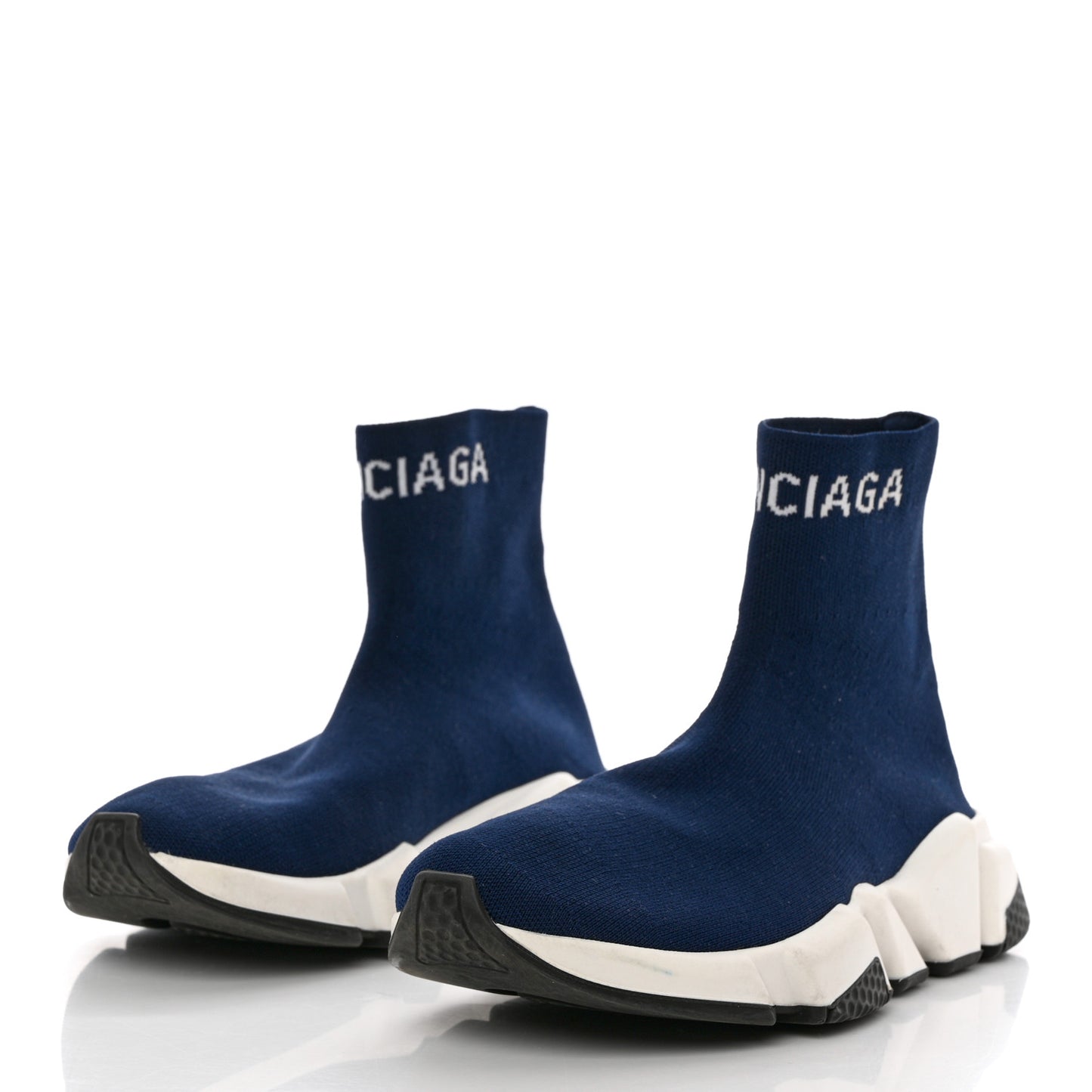 Neoprene Knit Womens Hi Speed Sneakers 37 Navy