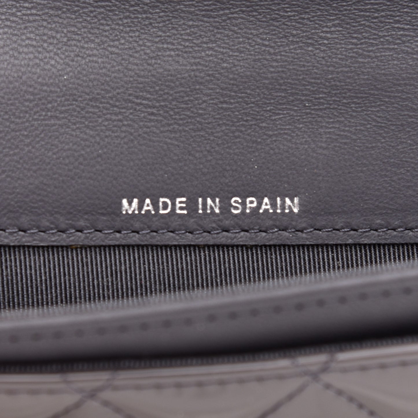 Patent Quilted Flap Card Holder Dark Grey