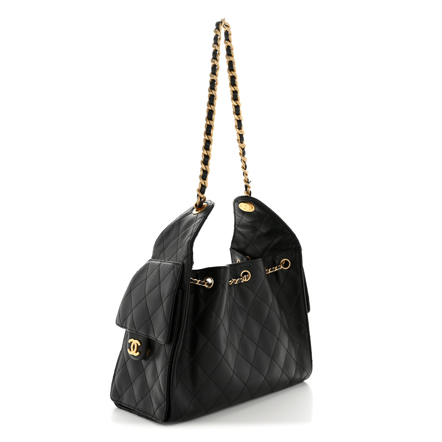 Caviar Quilted Small Chanel 25 Handbag Black