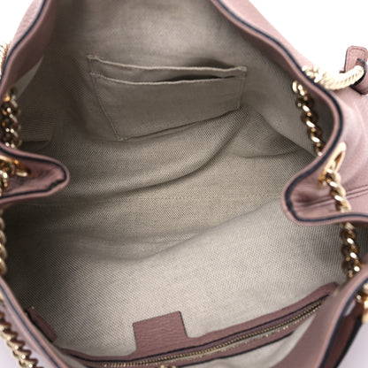 Gucci Pebbled Calfskin Medium Soho Chain Shoulder Bag Dark Cipria 5 of 9