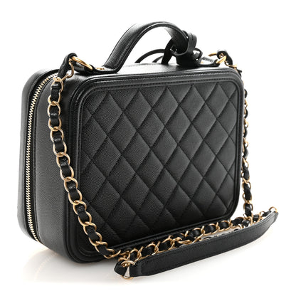 Chanel Caviar Quilted Medium CC Filigree Vanity Case Black 3 of 11