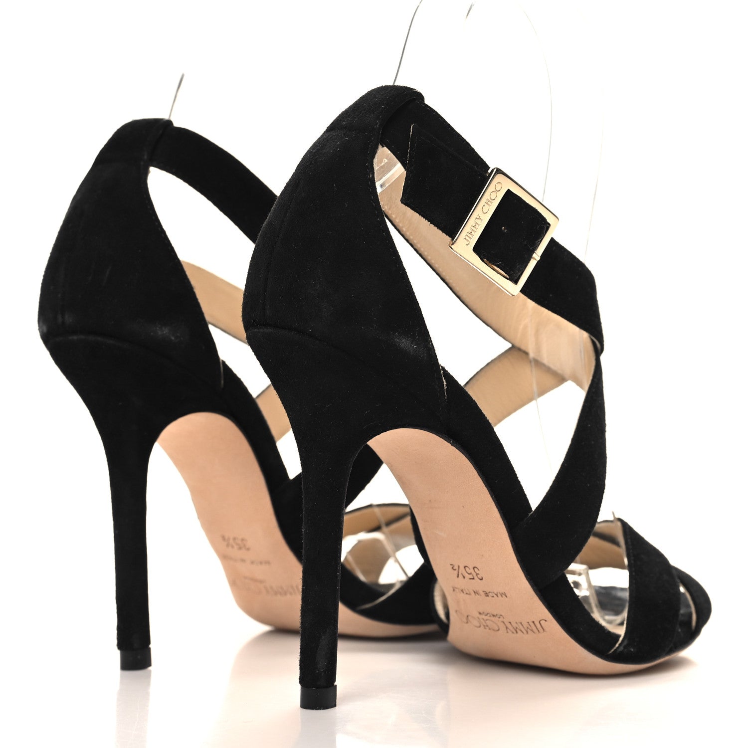 Jimmy Choo Suede Lottie Sandals 35.5 Black 5 of 8