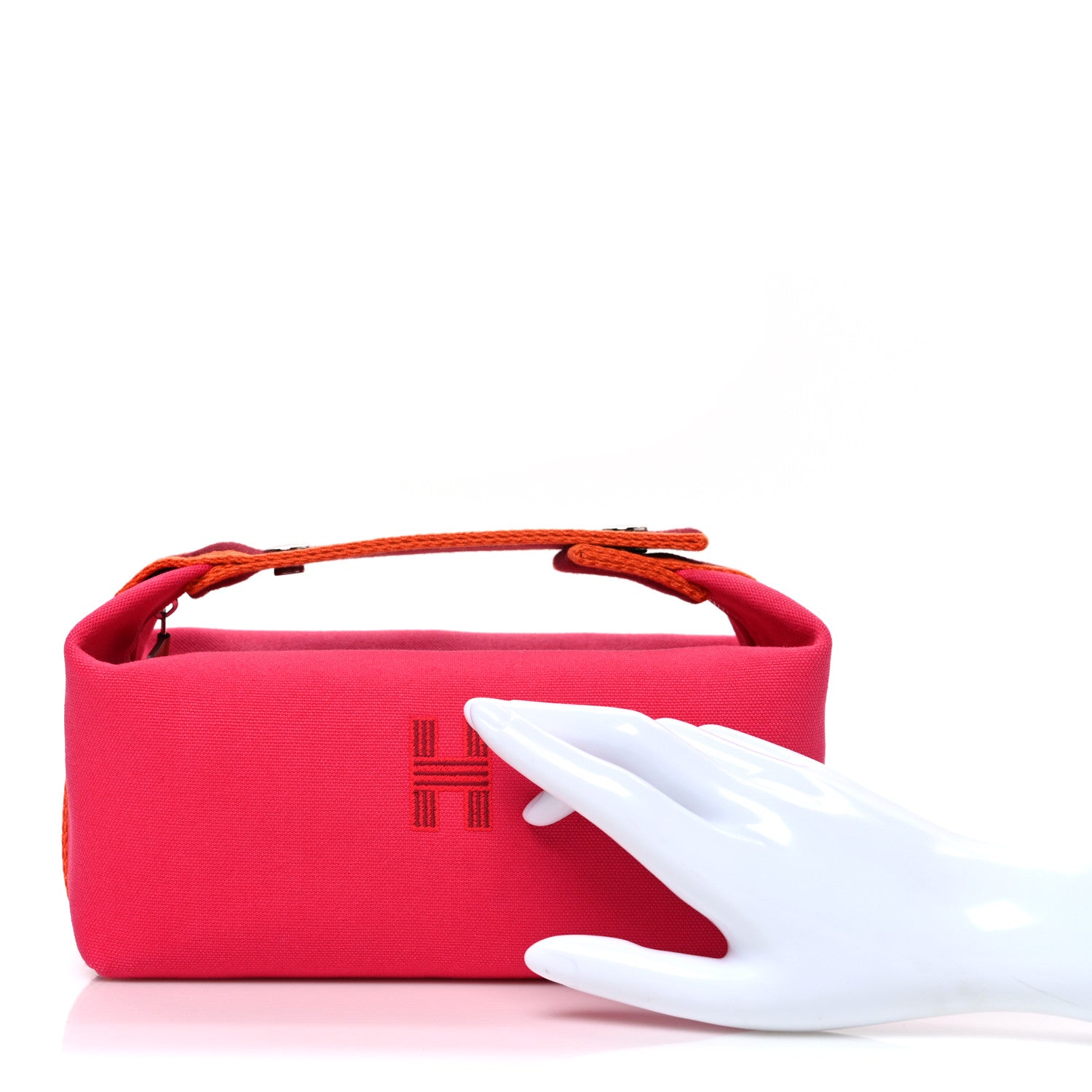Hermes Canvas Small Bride-A-Brac Pouch Hibiscus 2 of 7