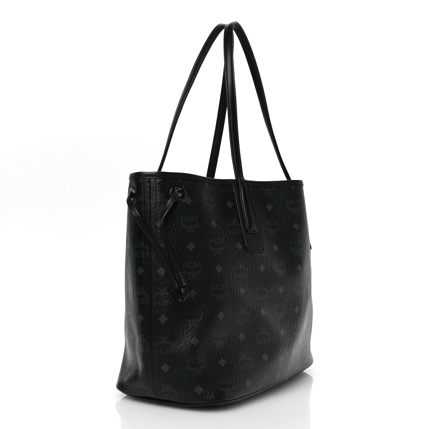 MCM Visetos Medium Liz Reversible Shopper Tote Black 5 of 17