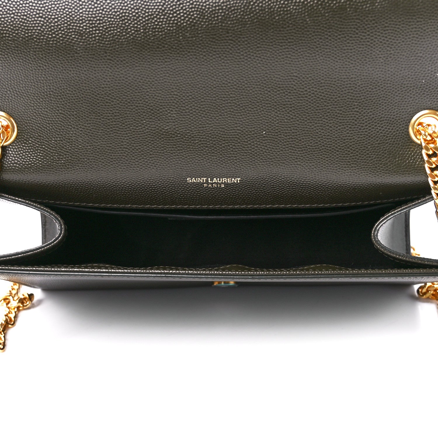 Saint Laurent Grain De Poudre Medium Classic Monogram Kate Satchel Dark Tea 5 of 12