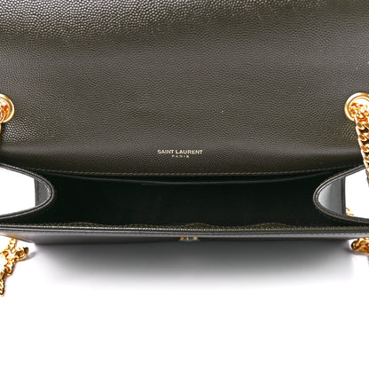 Saint Laurent Grain De Poudre Medium Classic Monogram Kate Satchel Dark Tea 5 of 12
