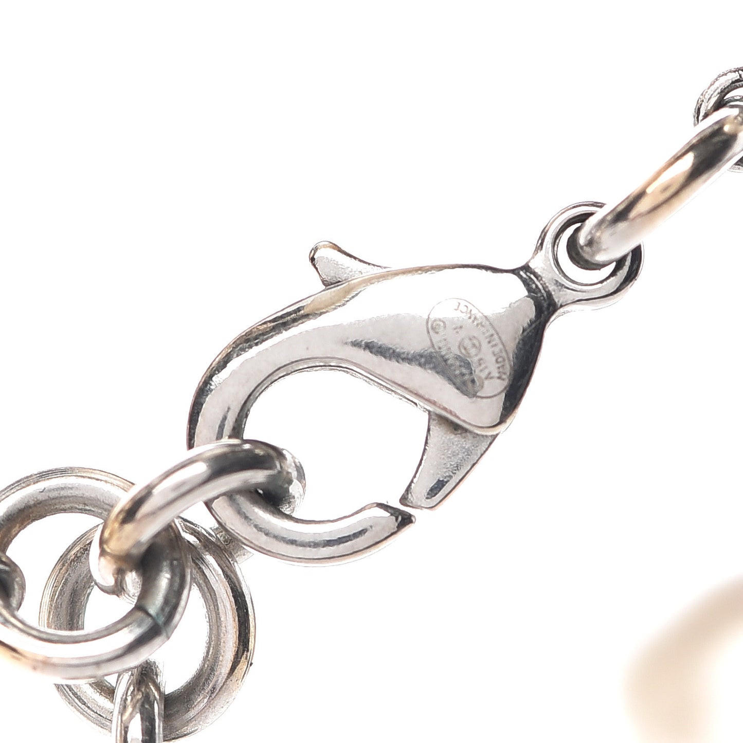 Crystal Pearl CC Long Necklace Silver