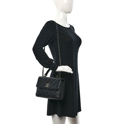 Chanel Lambskin Quilted Small Trendy CC Dual Handle Flap Bag Black 2 of 11