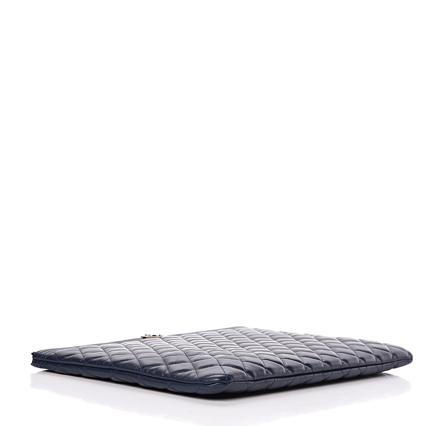Lambskin Quilted Large Boy Cosmetic Case Navy