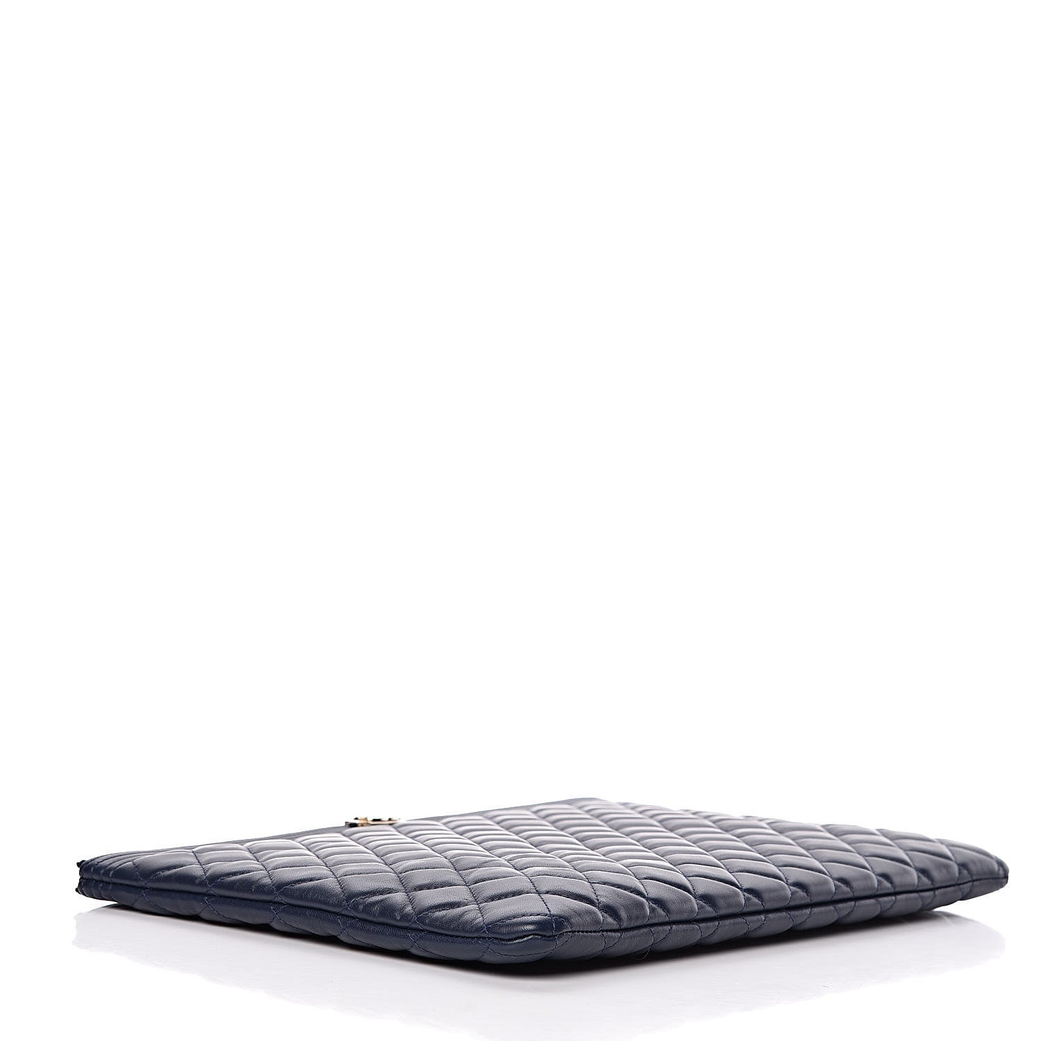 Chanel Lambskin Quilted Large Boy Cosmetic Case Navy 4 of 7