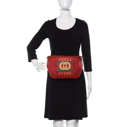 Gucci Grained Calfskin Logo Belt Bag Hibiscus Red 2 of 9