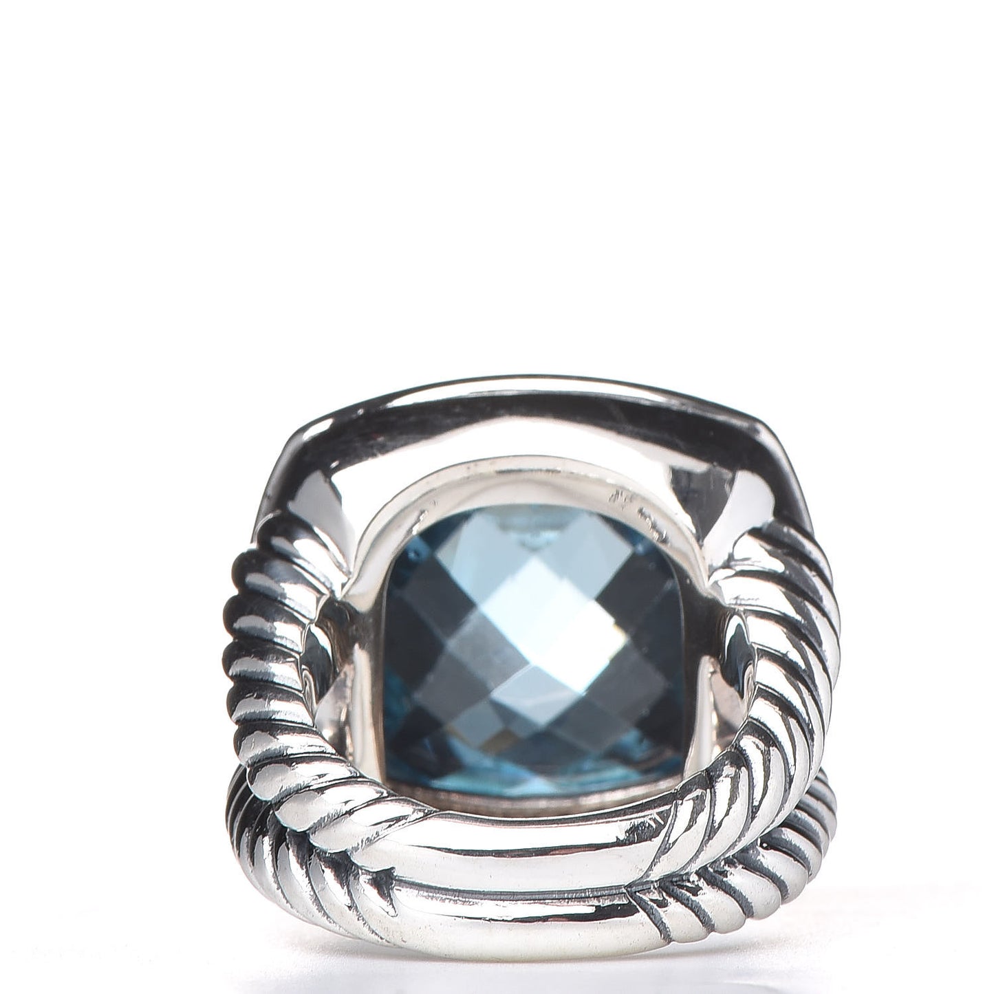 Sterling Silver Diamond Blue Topaz 17mm Albion Ring 52 6