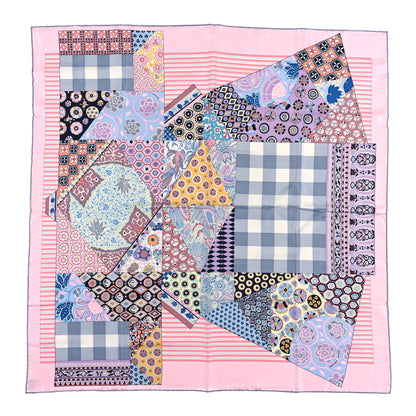 Hermes Silk L'art Du Sarasa Scarf 90 Rose Pale Gris Perle Mauve 1 of 3