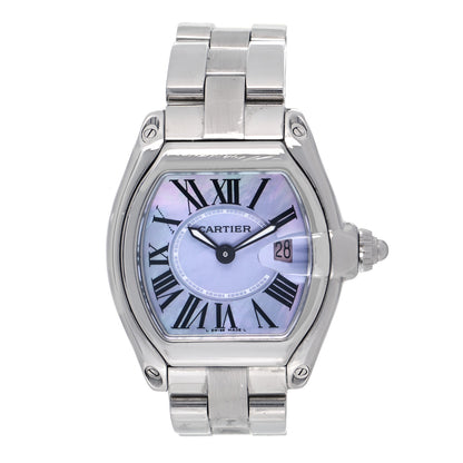 Cartier Stainless Steel Purple Mother of Pearl 31mm Roadster Quartz Watch 1 of 5