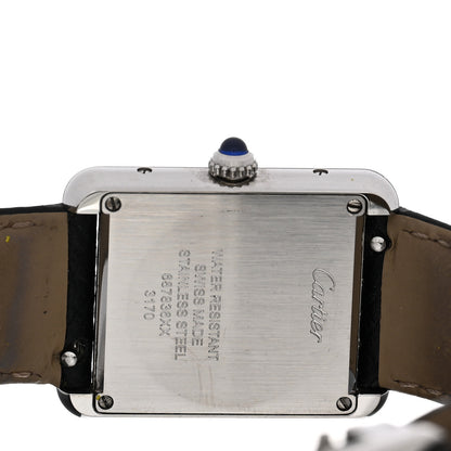 Cartier Stainless Steel Calfskin 24mm Tank Solo Quartz Watch 4 of 5