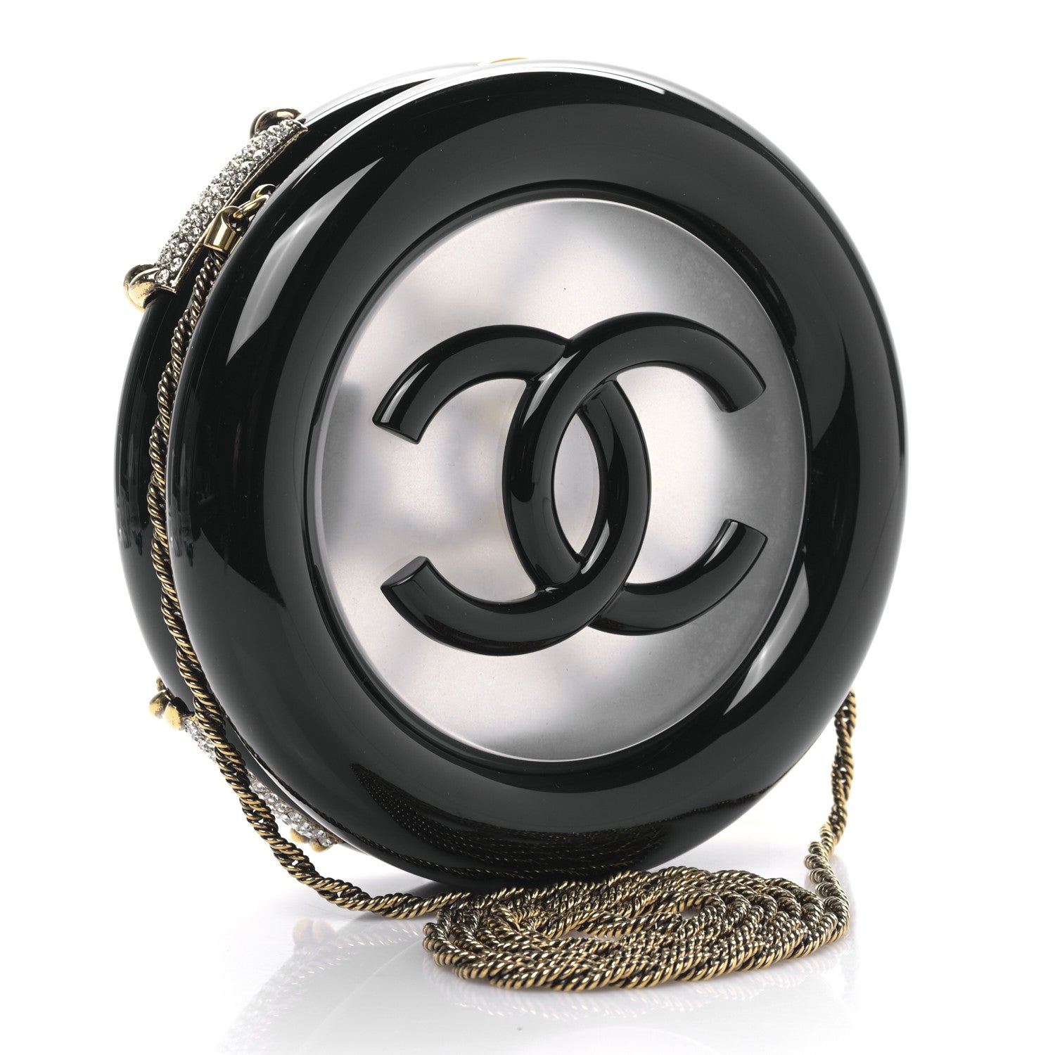 Chanel Resin Crystal Rescue Wheel Minaudière Black 3 of 9