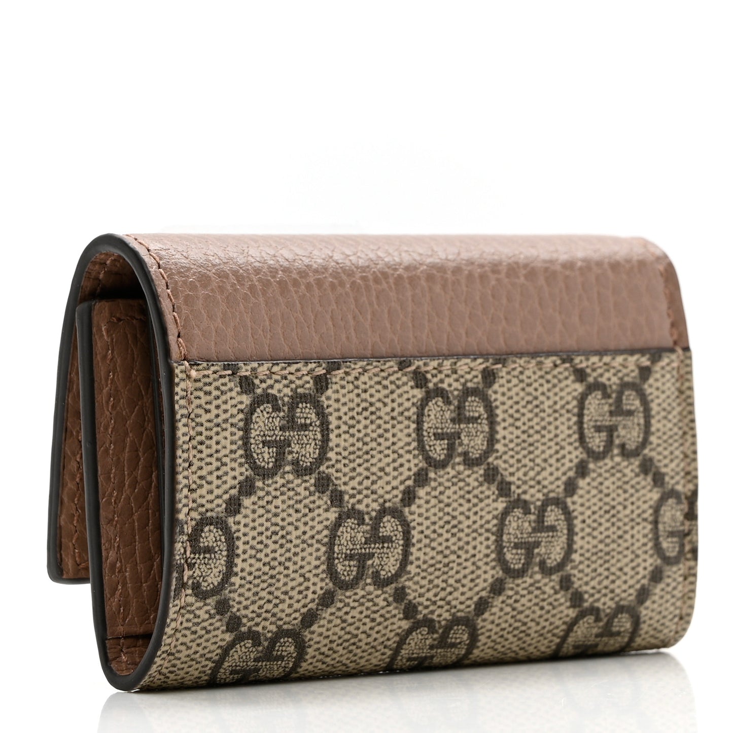 Dollar Calfskin GG Supreme Monogram GG Marmont 6 Key Holder Case Rose Beige Ebony