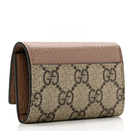 Gucci Dollar Calfskin GG Supreme Monogram GG Marmont 6 Key Holder Case Rose Beige Ebony 2 of 5