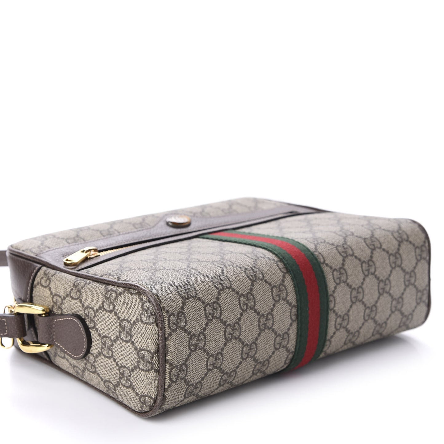 GG Supreme Monogram Web Small Ophidia Shoulder Bag Brown