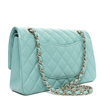 Chanel Caviar Quilted Medium Double Flap Light Blue 3 of 10