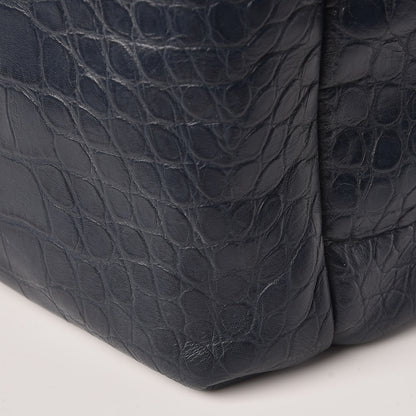 MCM Calfskin Crocodile Embossed Large Luxus Backpack Blue 23 of 24