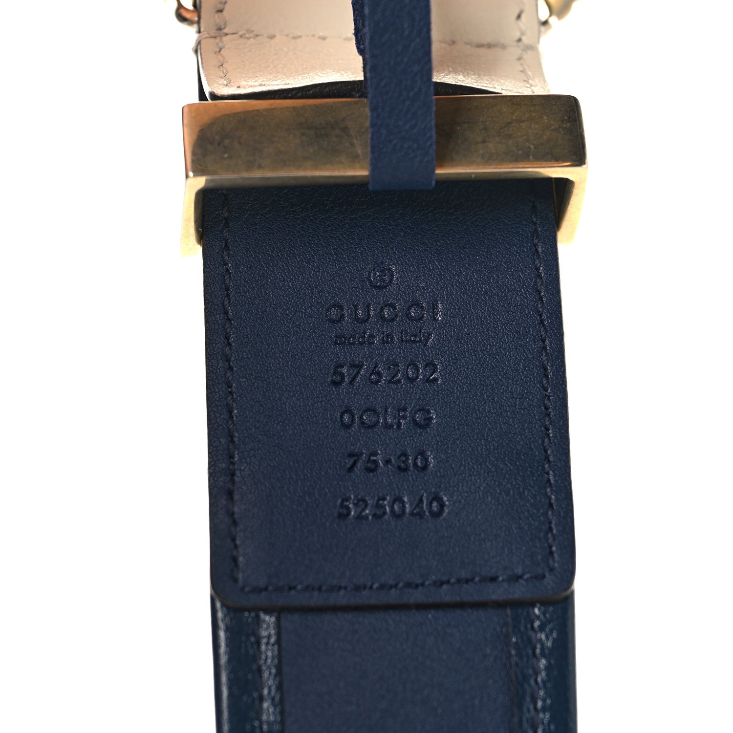 Gucci Azalea Calfskin Matelasse Diagonal Torchon Double G 40mm Belt 75 30 Mystic White Blue Agata 75/30 Mystic White Blue Agata 5 of 6