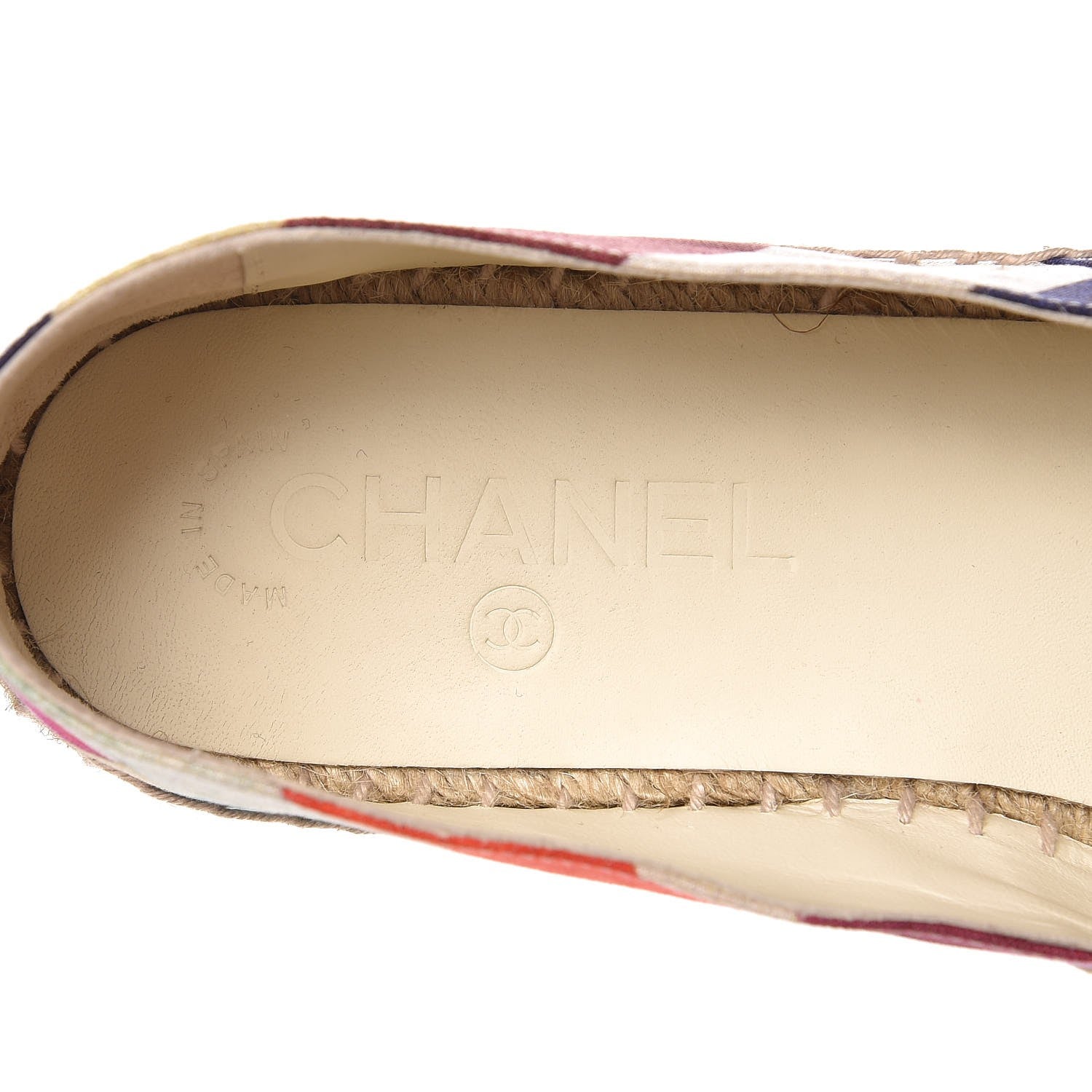 Chanel Patent Fabric Striped CC Espadrilles 38 Multicolor Black 6 of 10