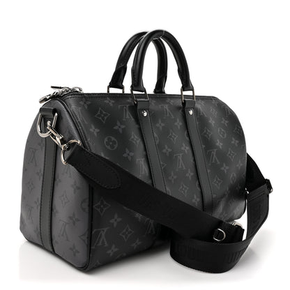 Louis Vuitton Monogram Eclipse Reverse Keepall Bandouliere 35 Black 2 of 10