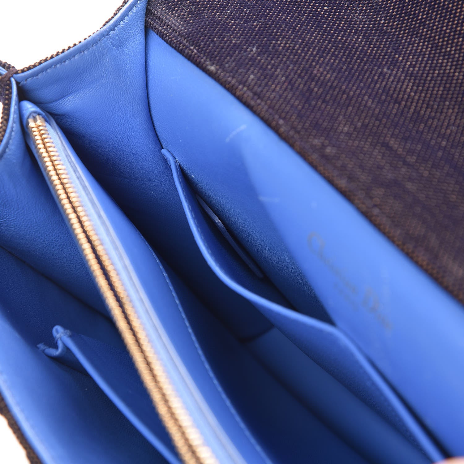 Christian Dior Velvet Monogram Diorama Satchel Plum Blue 7 of 16