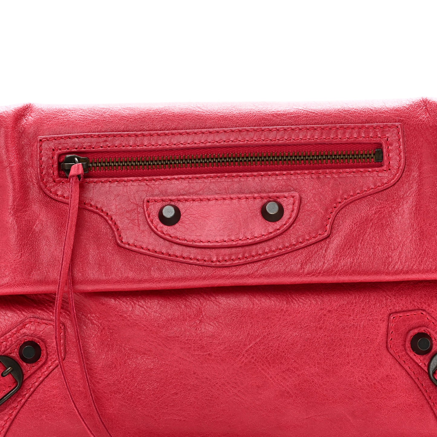 Agneau Classic Hardware Envelope Clutch Rose Thulian