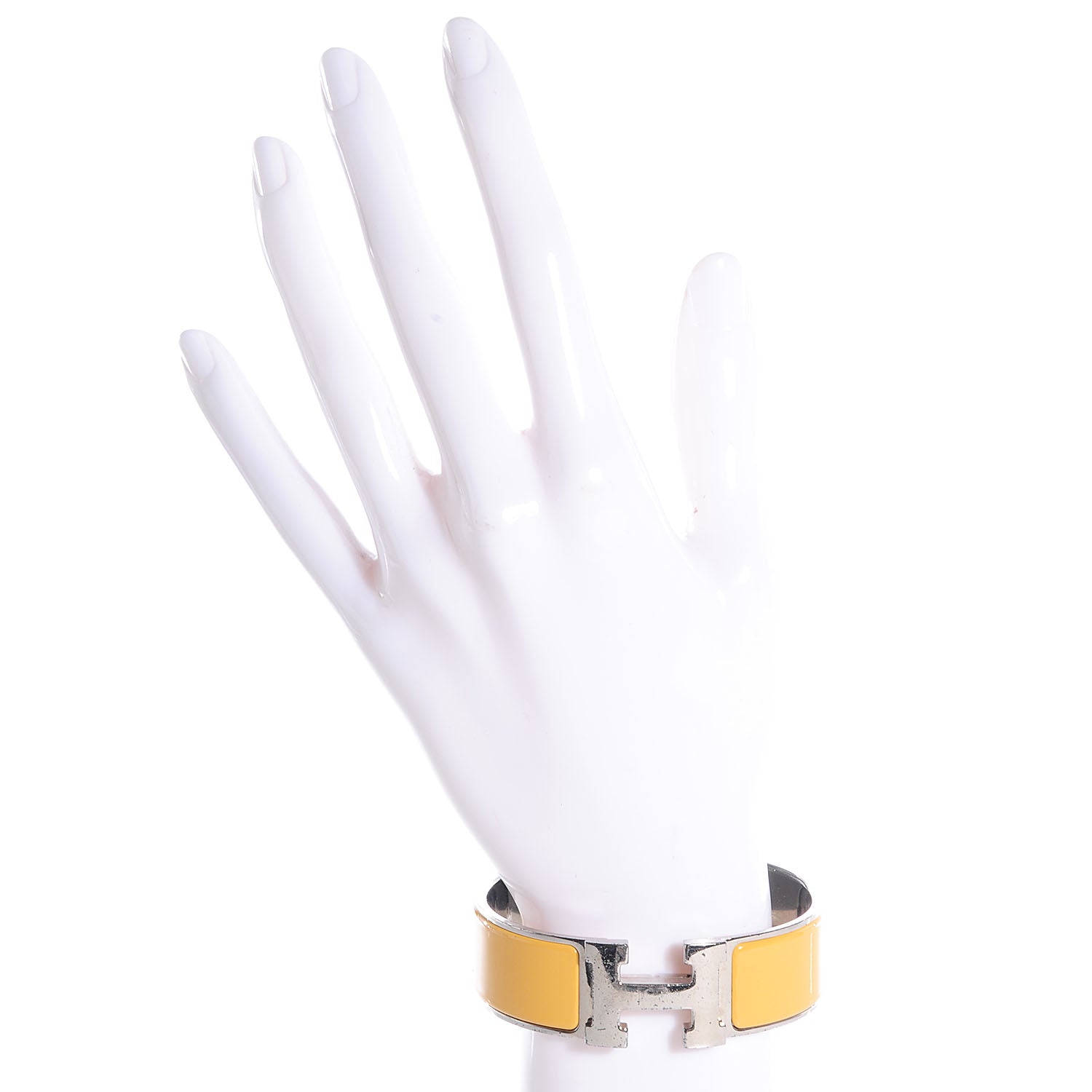 Hermes Enamel Clic Clac H Bracelet Wide GM Yellow 2 of 4