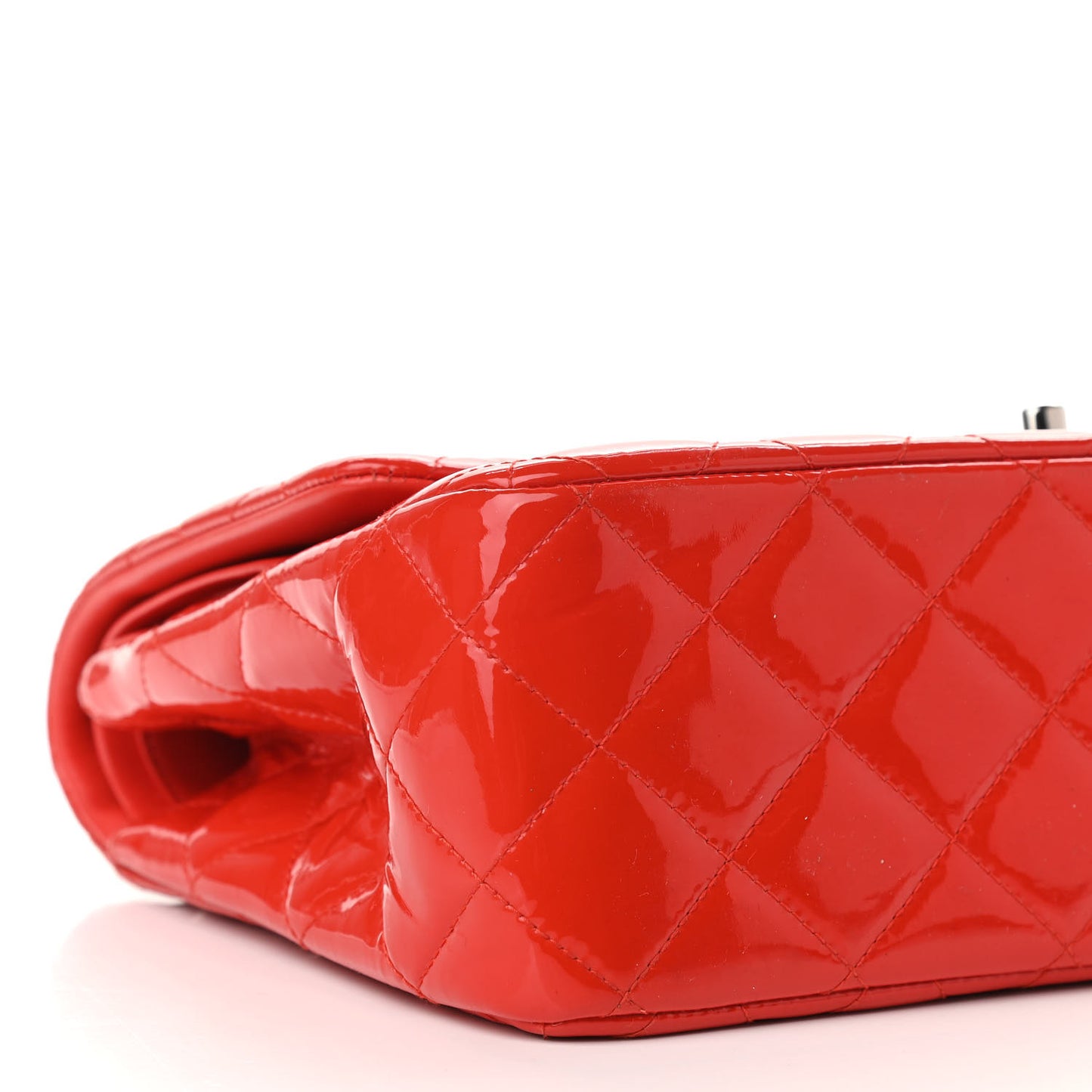 Patent Quilted Jumbo Double Flap Red