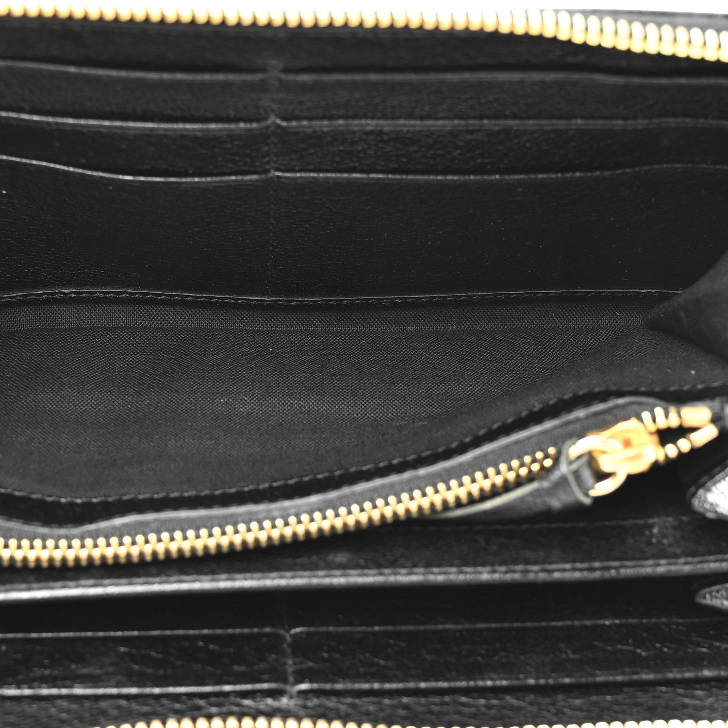 Balenciaga Chevre Gold Metallic Edge Hardware Continental Zip Around Wallet Black 5 of 12