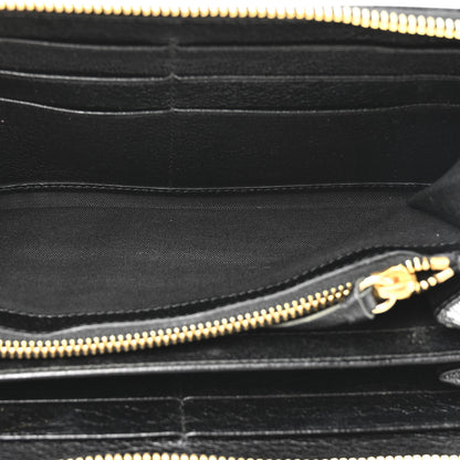 Balenciaga Chevre Gold Metallic Edge Hardware Continental Zip Around Wallet Black 5 of 12