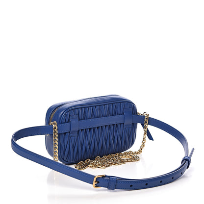 Miu Miu Nappa Matelasse Marsupio Belt Bag Azurro 3 of 10