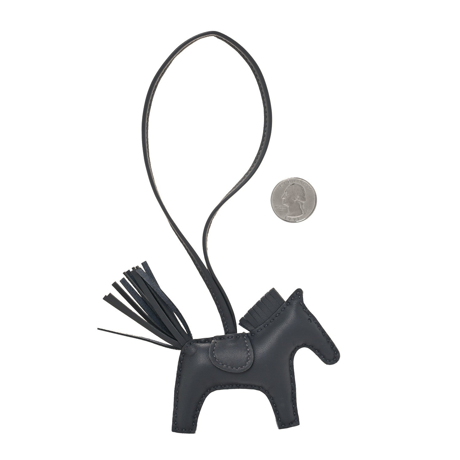 Hermes Milo Lambskin Swift Grigri Rodeo Horse Bag Charm PM Ardoise 2 of 4
