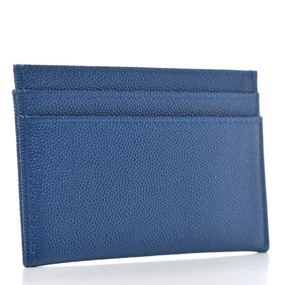 Chanel Caviar Timeless CC Card Holder Bleu Fonce 3 of 7