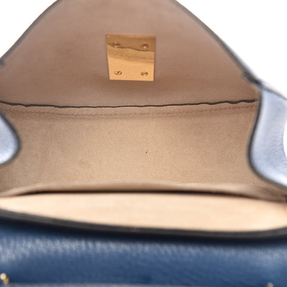 Chloe Grained Lambskin Mini Drew Shoulder Bag Factory Blue 5 of 9