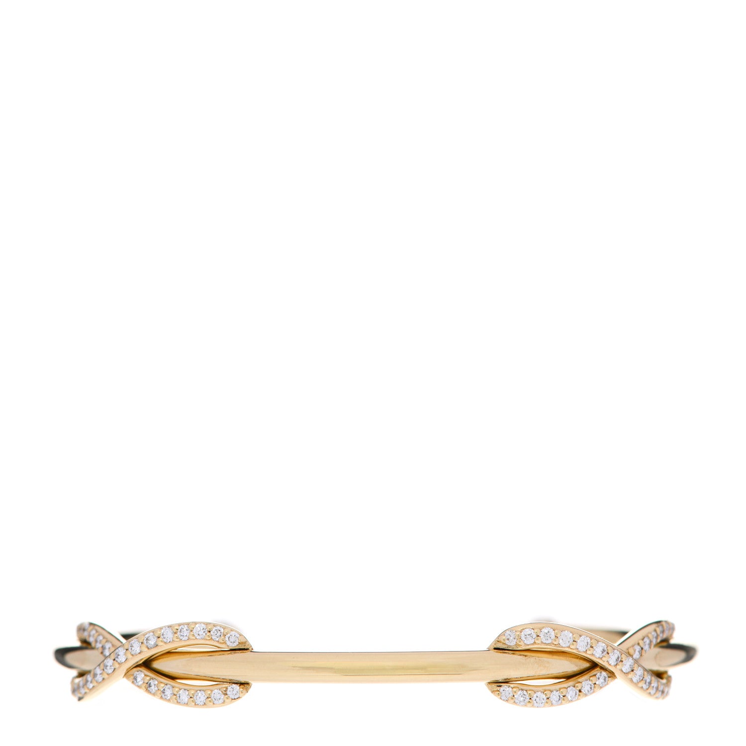 Tiffany 18K Yellow Gold Diamond Double Infinity Cuff Bracelet 1 of 5