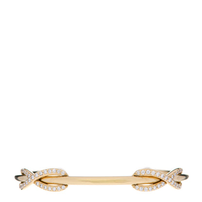 Tiffany 18K Yellow Gold Diamond Double Infinity Cuff Bracelet 1 of 5