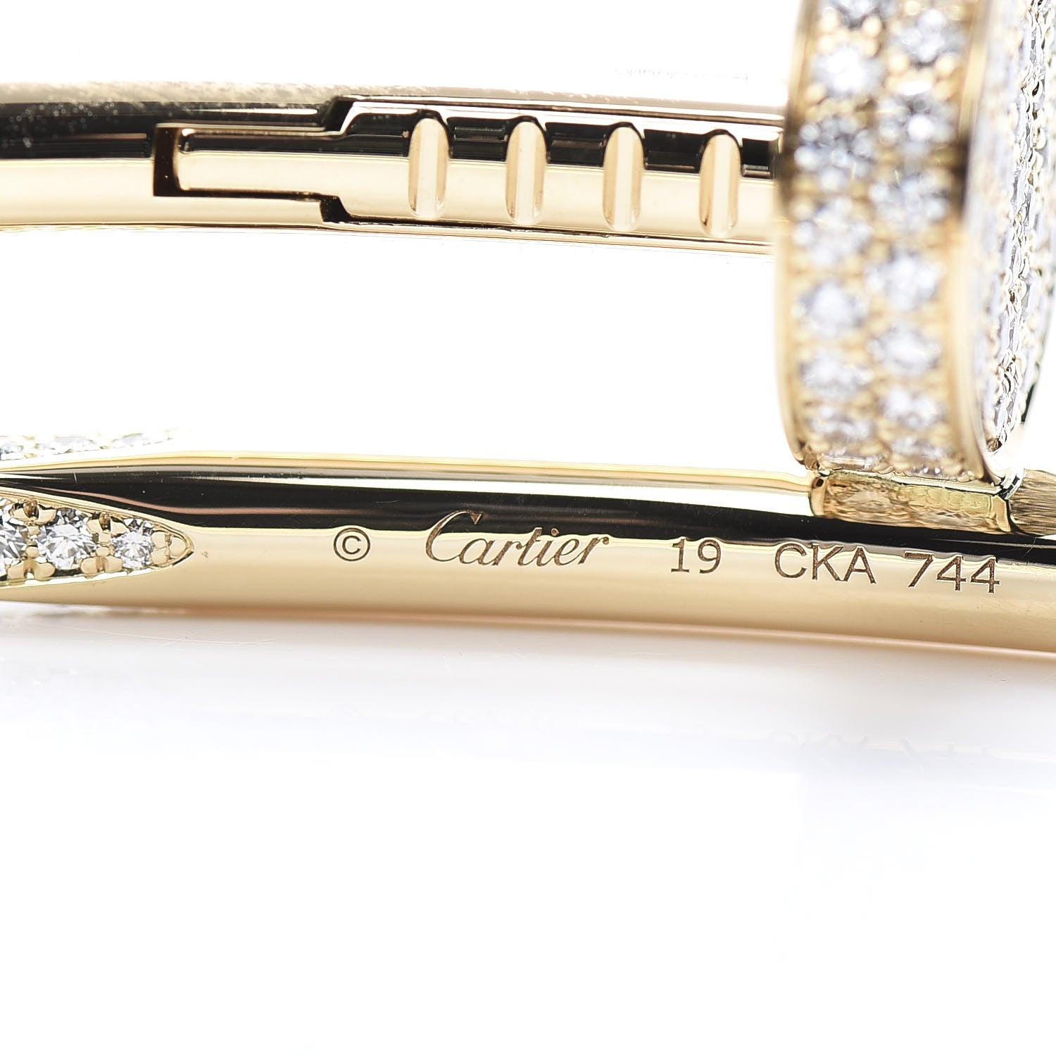Cartier 18K Yellow Gold Diamond Juste Un Clou Paved Bracelet 19 4 of 7